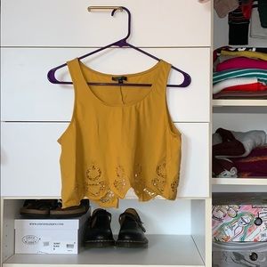Topshop yellow crop tank top
